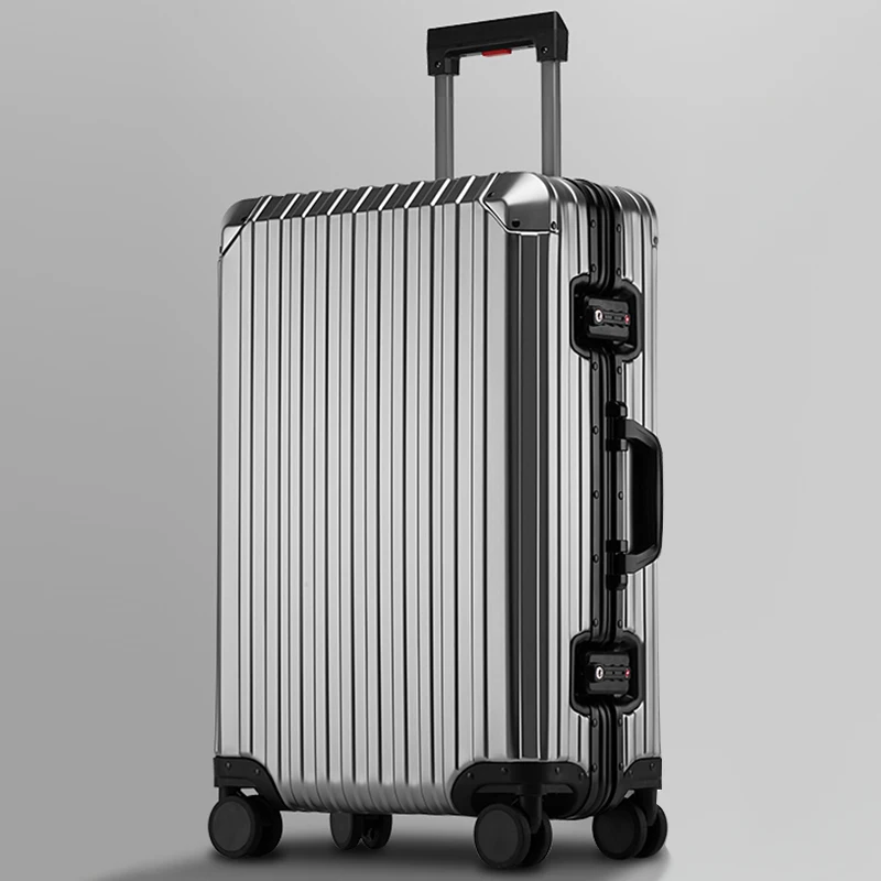 20"24"28" Inch Aluminum Trolley Suitcase Waterproof Metallic Cabin Luggage Trolly Bag With Wheels