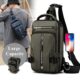 Multifunction Nylon Men's Chest Bag Waterproof Men Crossbody Bag Anti-theft Travel Bag Male USB Charging Chest Bag Pack Backpack