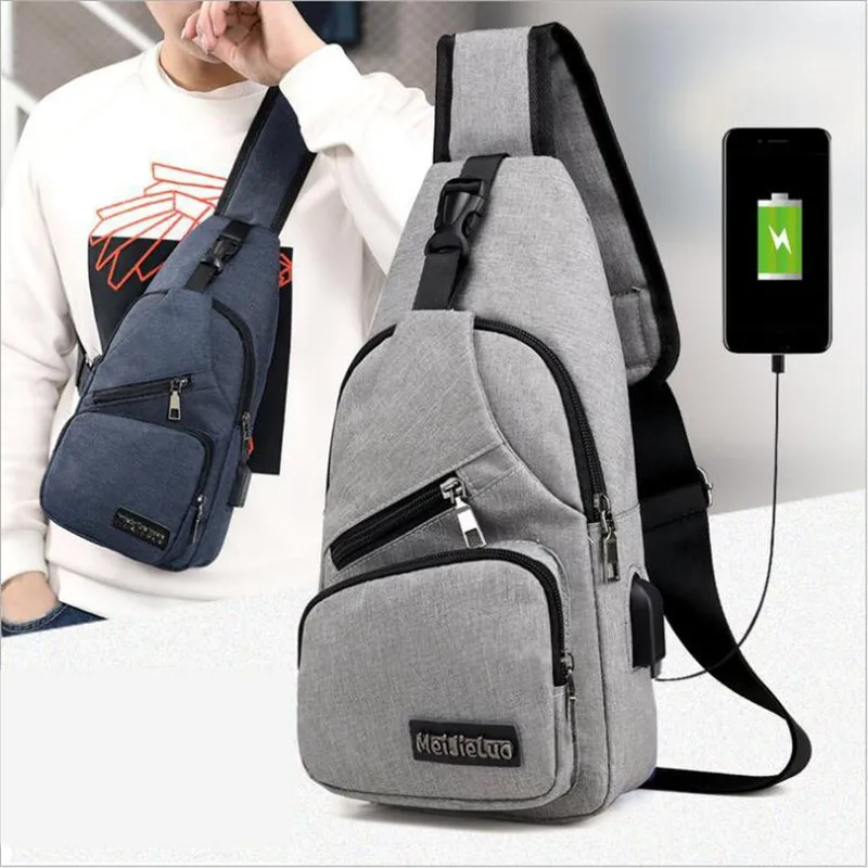 Anti Theft Chest Bag Shoulder Bags USB Charging Crossbody Bag School Short Trip Messengers Bags