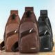 Men Crossbody Bags Diagonal Span Design High-capacity PU Leather One Shoulder Package Outdoor Travel Male USB Charge Chest Bag