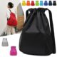 Unisex Drawstring Pocket Backpack Nylon Waterproof Backpack Large Capacity Drawstring Travel Bag Waterproof  Fitness Sports Bag