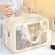 Bath Bag Dry-Wet Separation Partition Toiletry Bag Portable PVC Double-Layer Cosmetic Bag for Travel, Beach, Pool Bathing