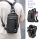 Men Small Backpack Chest Pack Shoulder Bag with USB Charging Port Travel Male Waterproof Nylon Sling Messenger Cross body Bags