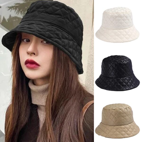 Korean Style Men Women Bucket Caps Waffle Wide Eaves Fisherman Hat Thicken Warm Basin Hat For Outdoor Autumn And Winter INS ???