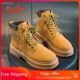 2024 New Couple Style Martin Boots Ins British Style Retro Workwear Women'S Boots New Short Boots Thick Sole Rhubarb Boots