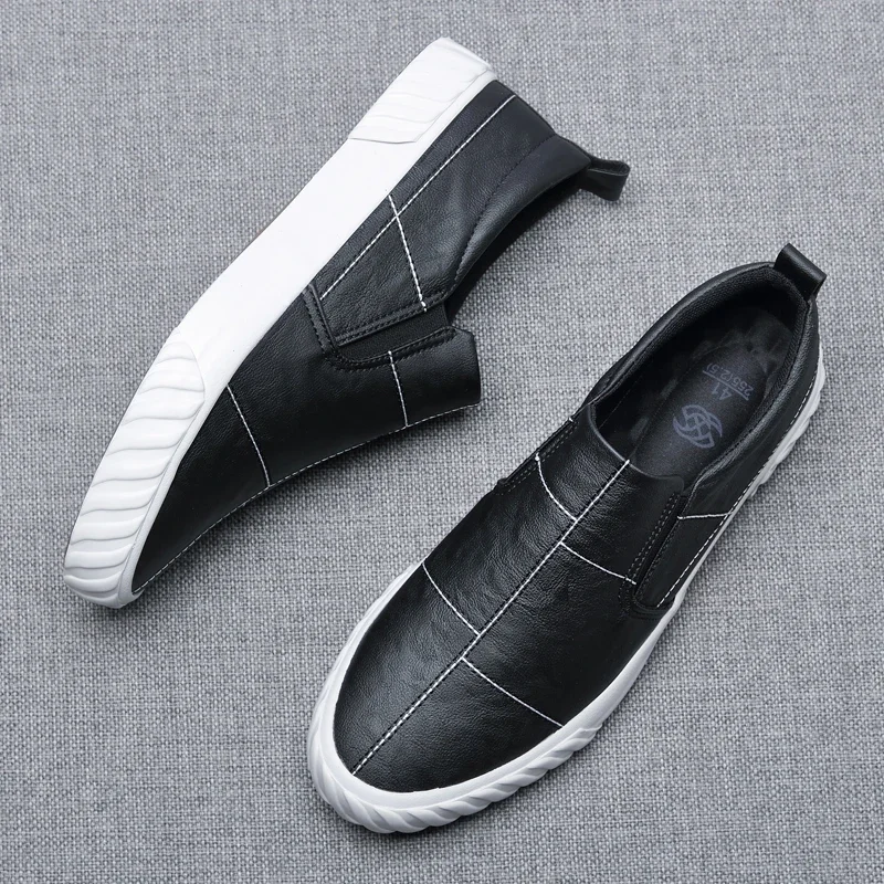 2023 Men Shoes Leather Casual New Designer Fashion Leisure Loafers Slip-On Flat Shoes Zapatos De Hombre Sneakers Casual Shoes 46