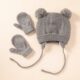Cute Knitted Pompom Baby Hat Thick Warm Girl Boy Beanie Winter Ear Warm Cap Set Kids Gloves Hats Bonnet Muts For Newborn