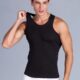 Men's Vest Pure Cotton Undershirts Bodybuilding Motion Outerwear Sweatshirt Elastic Large Size Male Underwear Black White Gray