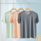 Man Workout Undershirt Ice Silk Solid Color T-Shirts Male Thin O-neck Short Sleeves Tank Top Quick Dry Breathable Pullover Shirt