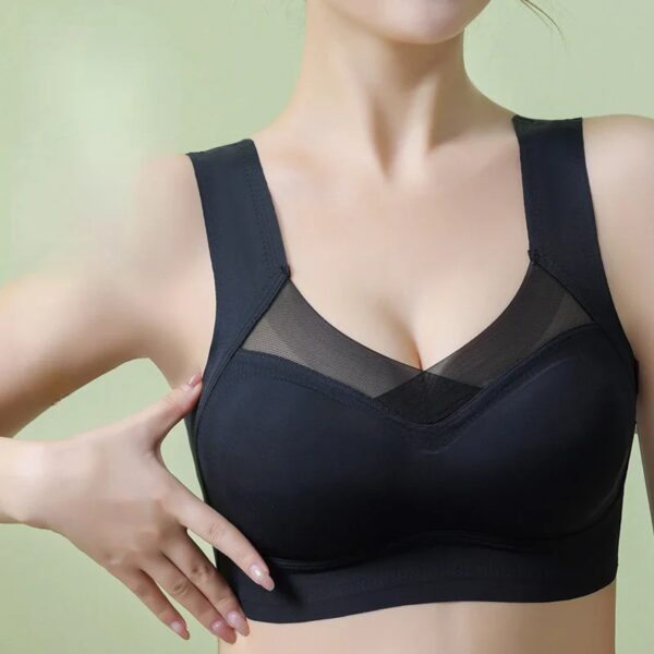 Thin Bra for Woman Ice Silk Large Size Push Up Lingerie Seamless No Steel Ring Underwear Sleep Fitness Sports Breathable Vest