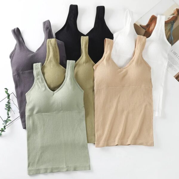 Removable Chest Pad Camisoles Female Fashion Solid Tank Top Wireless Beauty Back Underwear Sling Women
