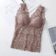 Fashion Bottoming Underwear Thin Backless Sling Hollow Out Lace V-neck Vest Top  Sleeveless Bra Vest Inside Wear
