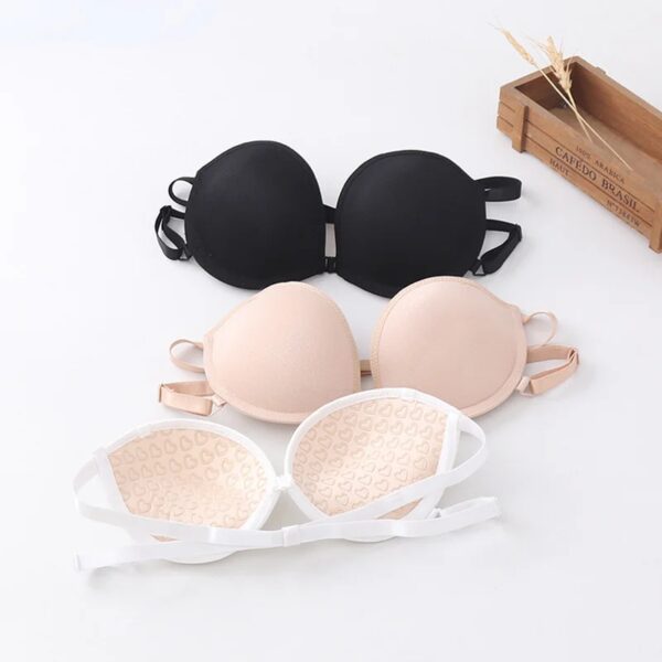 Fashion Strapless Lace Women Sexy Lingerie Backless Invisible Wireless Bralette 1/2 Cup Push Up Underwear Girl Bras