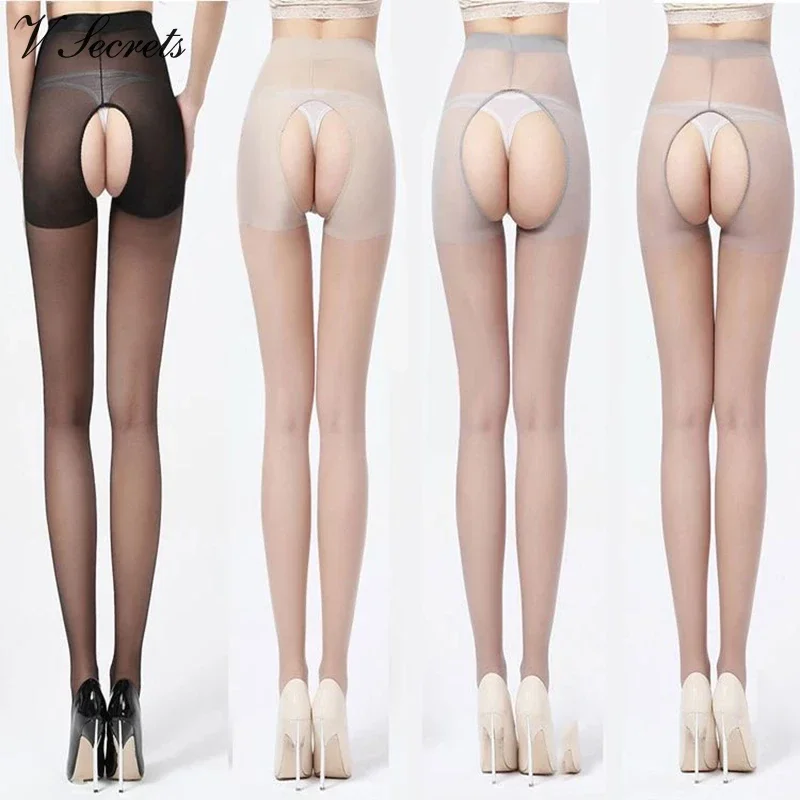 Sexy Open Stockings Hollow Hole Mesh Club Party Women Pantyhose Anti-Snagging Female Tights Hosiery Calcetines T Shape Stockings