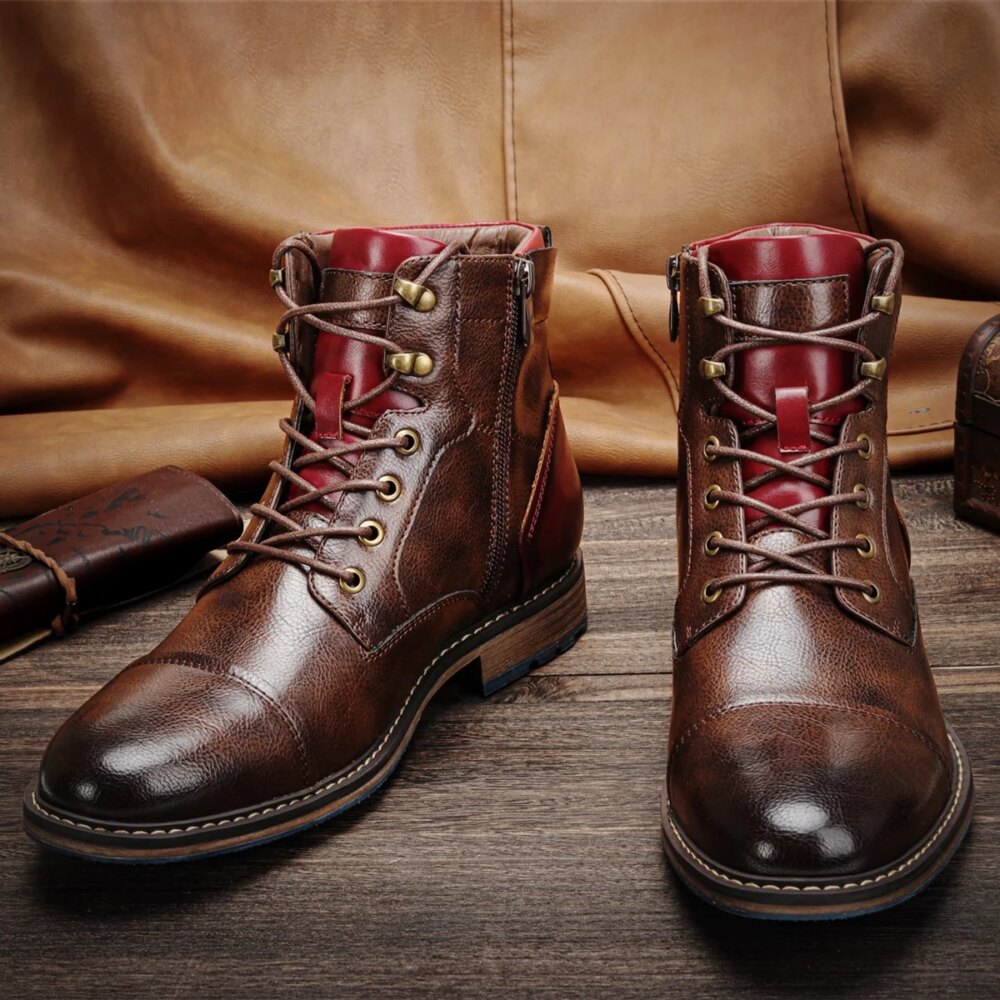 Size 39~48 Boots Men Brand 2022 Fashion Comfortable Winter Boots Leather #AL603C4